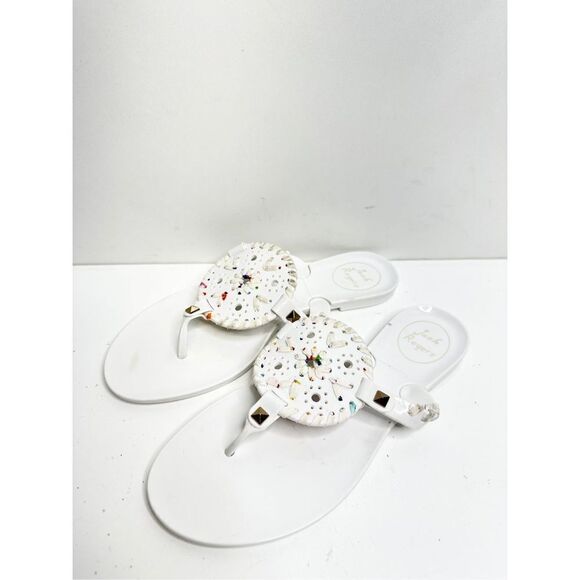Jack Rogers Sandals Womens Size 5 White Georgica Jelly Slip On Flats - Picture 2 of 9